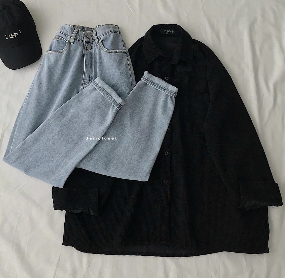 Button Shirt With Wide Leg Jeans