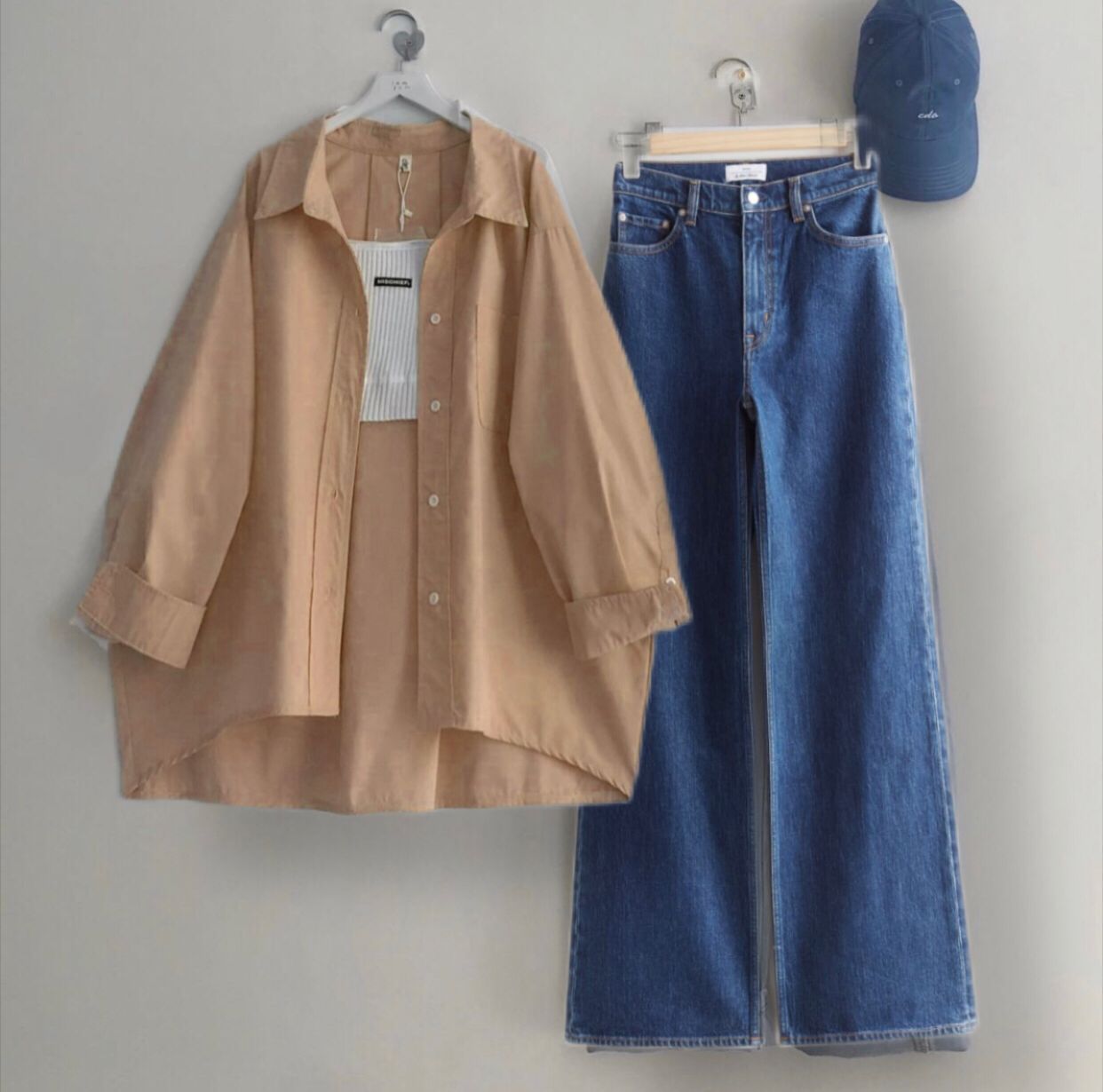 Button Shirt With Wide Leg Jeans