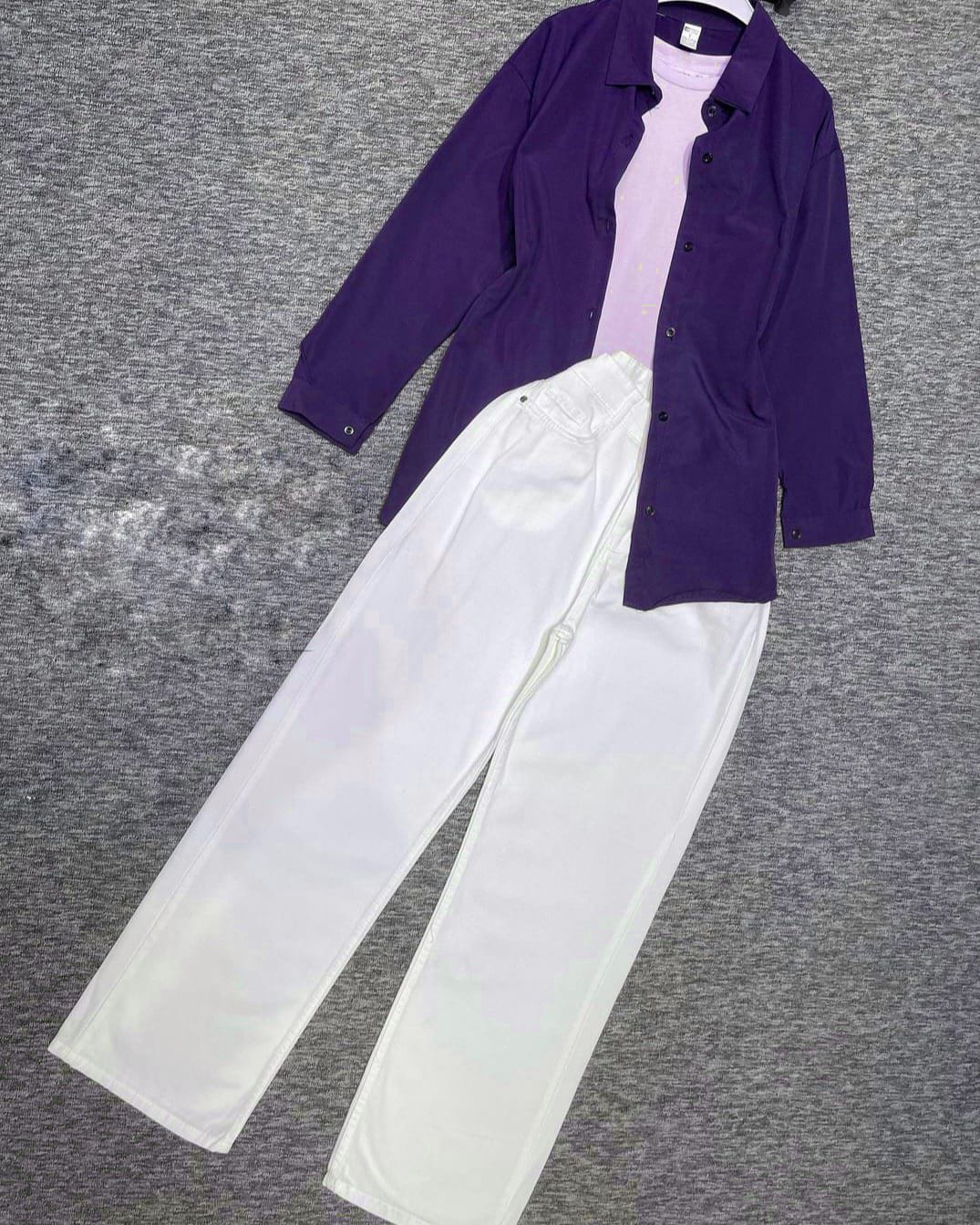 Button Shirt With Wide Leg Jeans