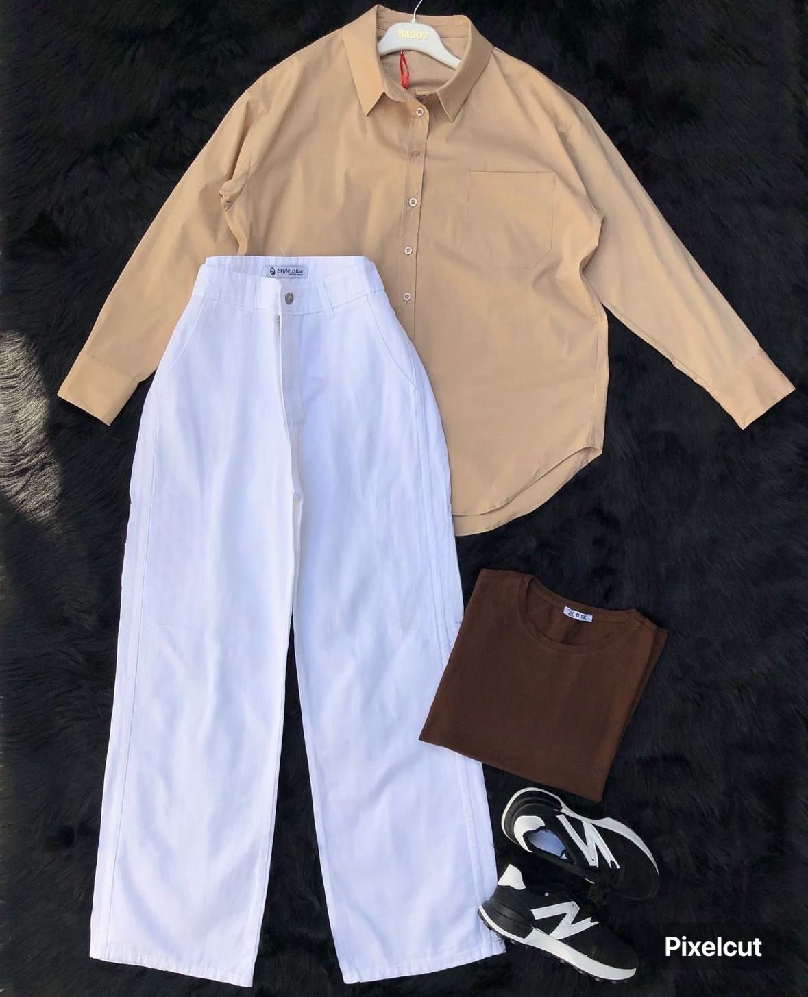 Button Shirt With Wide Leg Jeans