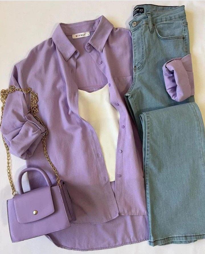 Button Shirt With Wide Leg Jeans