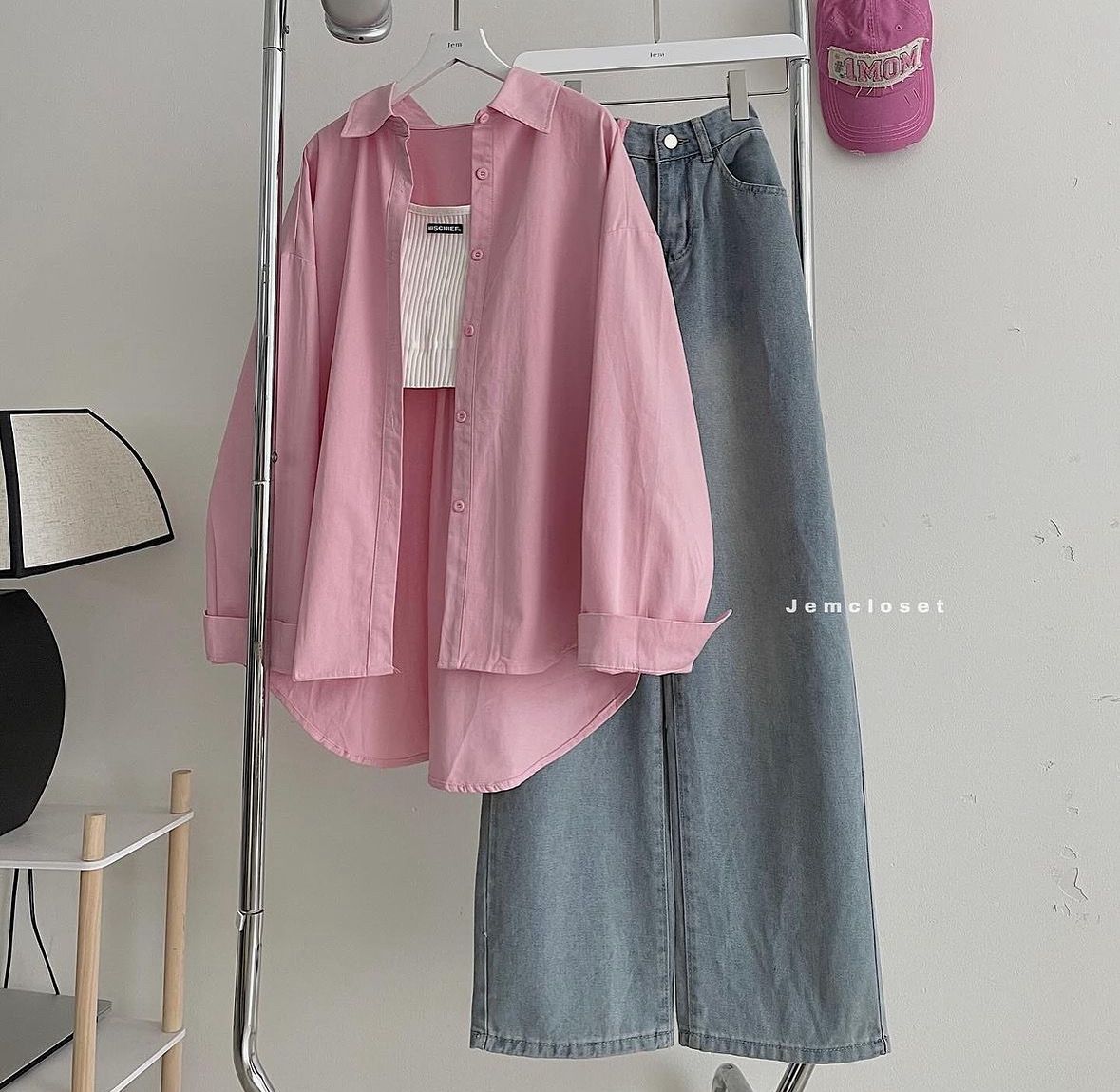 Button Shirt With Wide Leg Jeans