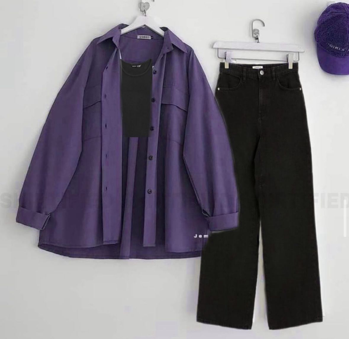 Button Shirt With Wide Leg Jeans