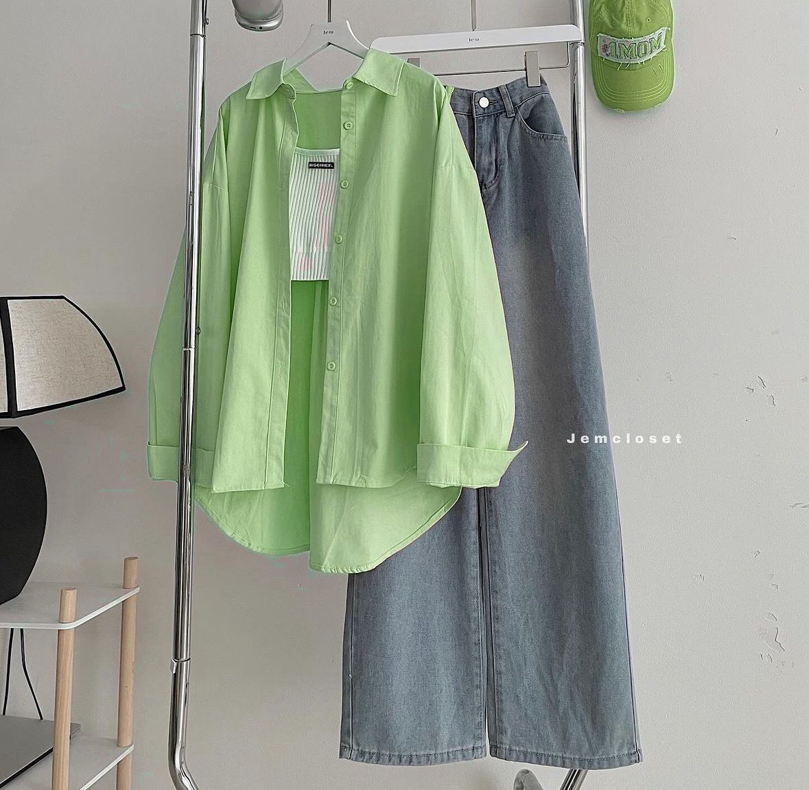 Button Shirt With Wide Leg Jeans
