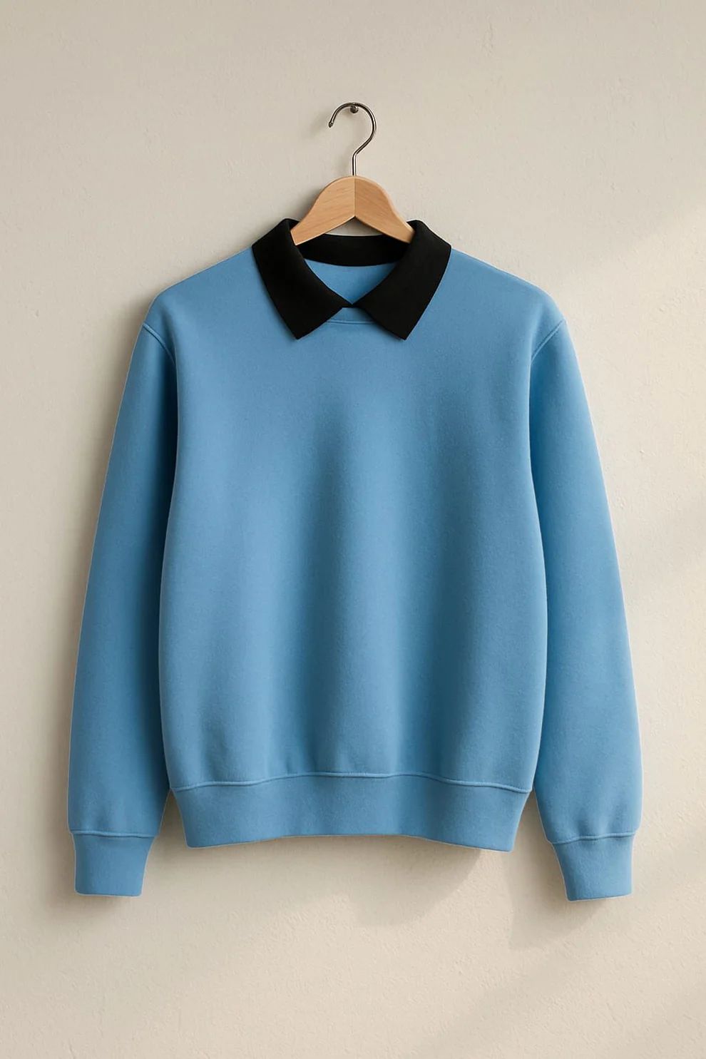 Black Collared Sweatshirt