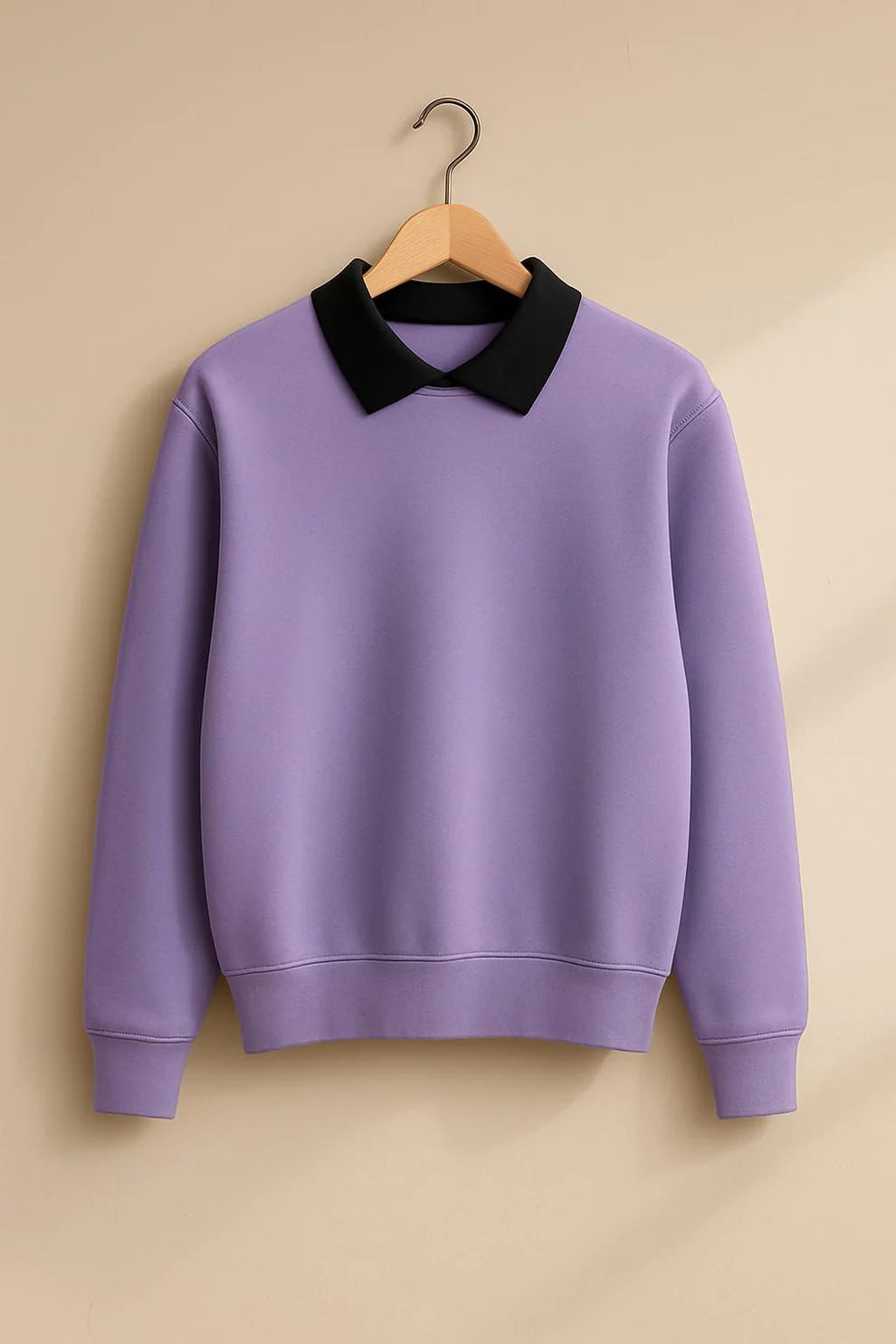 Black Collared Sweatshirt