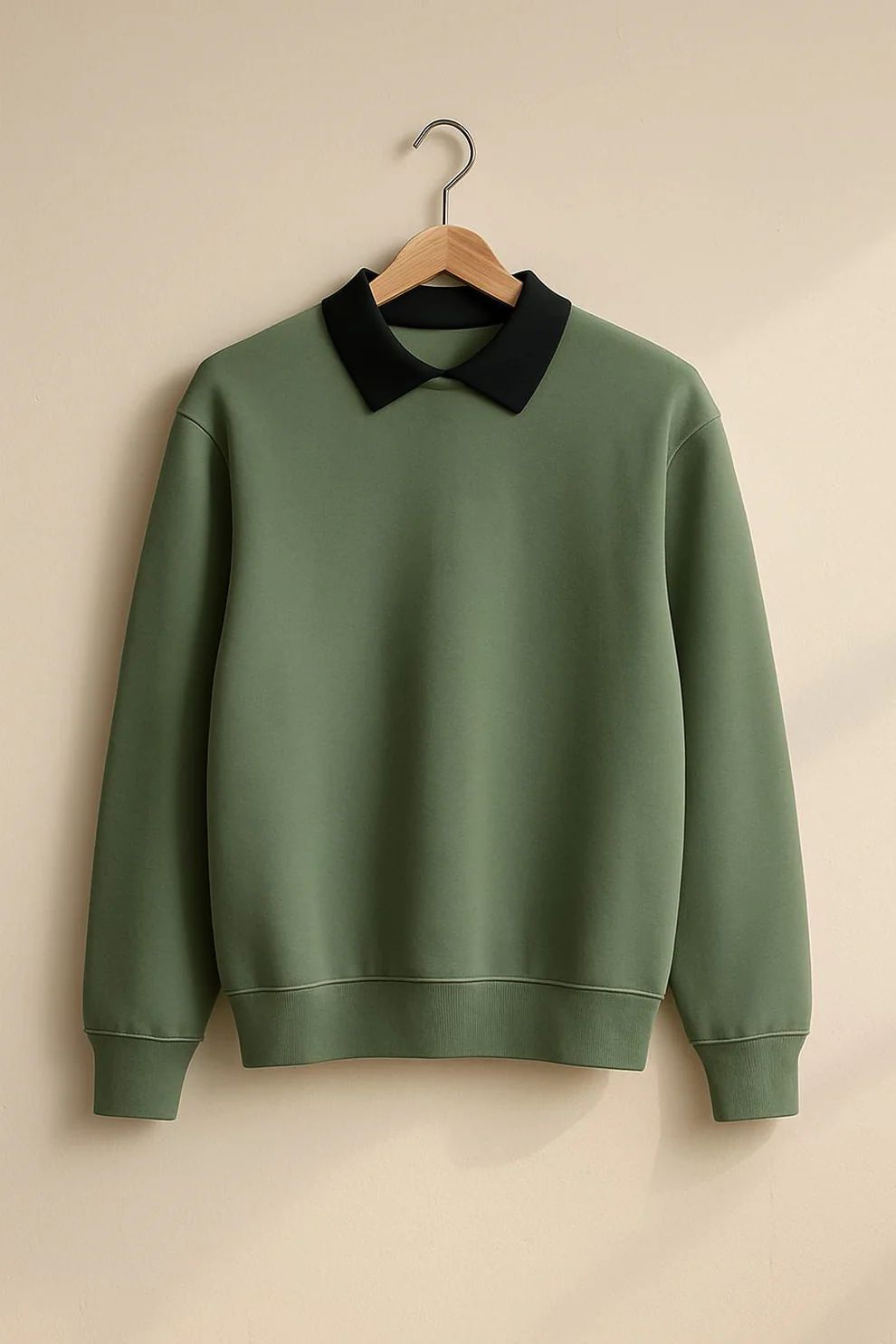 Black Collared Sweatshirt