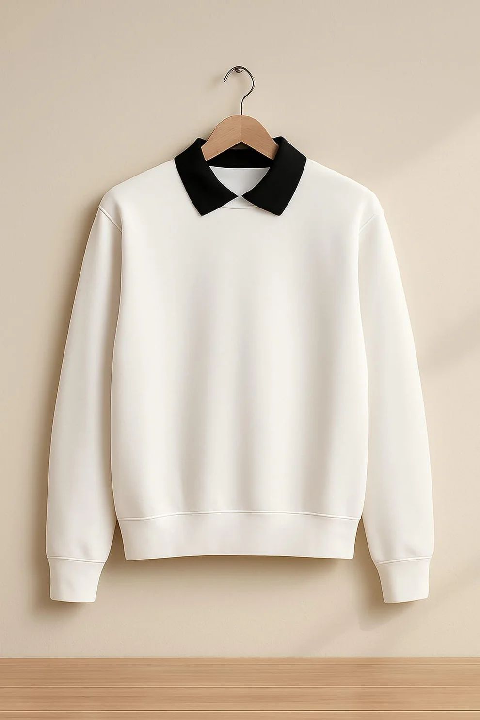 Black Collared Sweatshirt